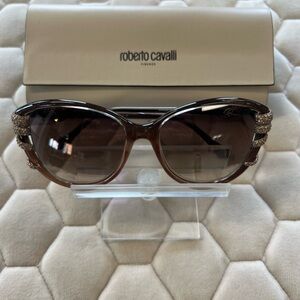 Authentic Roberto Cavalli Glittery Sheer Brown Sunglasses